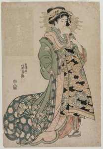 玉屋の遊女白玉c。 1810年代初頭。 作： Utagawa Kunisada