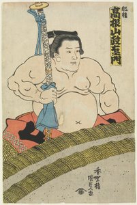 肥後厩舎のレスラー高根山聖闘士、1830-1844 作： Utagawa Kunisada