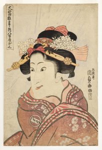 八百屋の娘・役者岩井半四郎1818年頃（版木） 作： Utagawa Kunisada