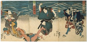 劇場シーン、1844 作： Utagawa Kunisada