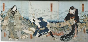 劇場シーン、1844 作： Utagawa Kunisada