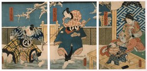 劇場シーン、1844 作： Utagawa Kunisada