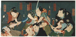 劇場シーン、1844 作： Utagawa Kunisada