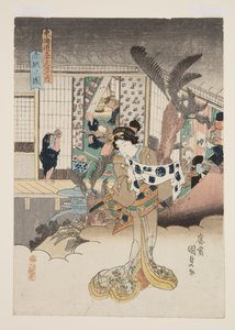 赤坂の図」（カラー木版画 作： Utagawa Kunisada