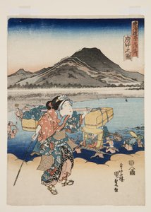 府中の景色？(Fuch? no zu) (カラー木版画) 作： Utagawa Kunisada