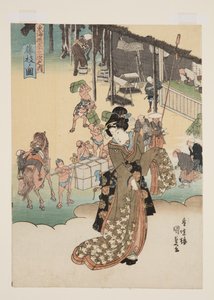 藤枝の図」（カラー木版画 作： Utagawa Kunisada