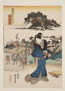 藤沢図」（カラー木版画 作： Utagawa Kunisada