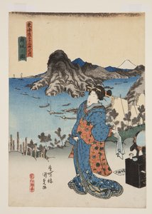 舞阪の図」（カラー木版画 作： Utagawa Kunisada