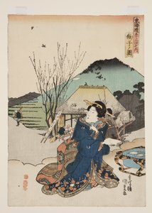 まり子の図」（カラー木版画 作： Utagawa Kunisada