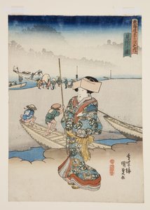 見附の図」（カラー木版画 作： Utagawa Kunisada