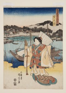 宮の図」（カラー木版画 作： Utagawa Kunisada