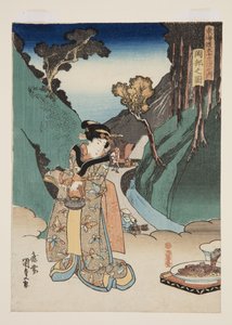 岡部の図」（カラー木版画 作： Utagawa Kunisada
