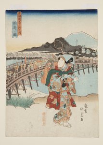 岡崎の図」（カラー木版画 作： Utagawa Kunisada
