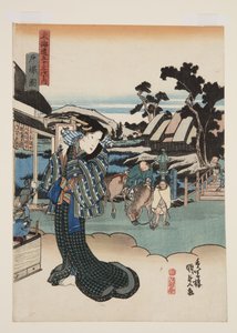 戸塚の風景」（カラー木版画 作： Utagawa Kunisada