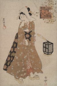 現代の若い小町から小町を訪ねて 作： Utagawa Kunisada