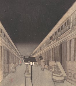 星明かりの夜の吉原のメインストリート, 1852-64., 1852-64. 作： Utagawa Kunisada II