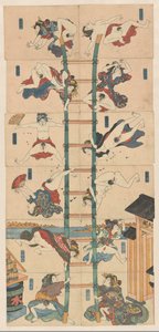娼婦がアクロバティックな消防士の役を演じる十二小判春画シリーズ 作： Utagawa Kuniyoshi (school of)