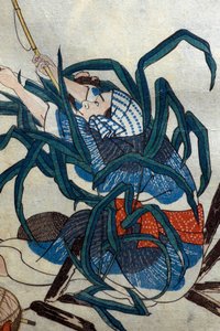 釣人・海老に赤貝 シリーズ 洒落た影絵（そのおもかげほうどう うつひえ） 1848年頃 作： Utagawa Kuniyoshi
