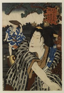 妻おたつ役の坂東しゅうかI世 作： 歌川国芳