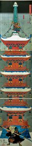 吉野山合戦（1851年頃 作： Utagawa Kuniyoshi