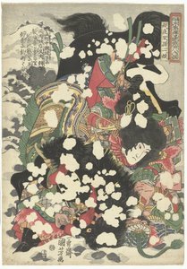 Boyasha Sonnijo (title on object) Alle 108 helden van de geliefde Suikoden (series title) Tsuzoku suikoden goketsu hyakuhachinin no hitori (series title on object) 作： Utagawa Kuniyoshi