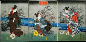 納涼の蛍」シリーズ。四季遊覧（1845～1846年頃 作： Utagawa Kuniyoshi