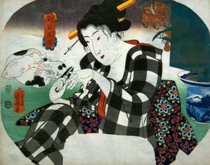 爪切り シリーズ「女の宇宙」（新羅万象）1843-44年頃 作： Utagawa Kuniyoshi