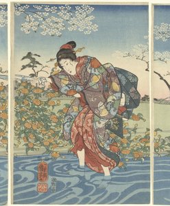 山城国出多摩川 作： Utagawa Kuniyoshi