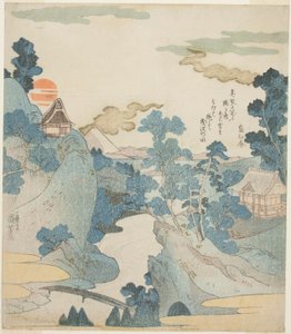 箱根から夜明けの富士山を望む 作： Utagawa Kuniyoshi