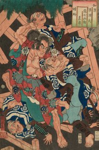 かげろ： あくしちべい かげきよ、 ｆろｍ てぇ せりえｓ ”じゃぱねせ あんｄ ちねせ こｍぱりそんｓ ふぉｒ てぇ ちゃｐてｒｓ おｆ げんじ （わかん なぞらえ げんじ）” 作： Utagawa Kuniyoshi