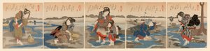Low Tide at Susaki - A Set of Five (Shiohi goban no uchi)
