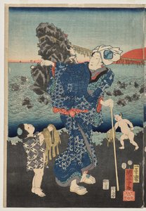 二見湾の日の出 作： Utagawa Kuniyoshi