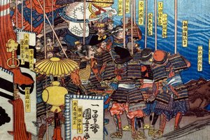 武田信玄 諏訪頼重の陣中を打ち崩す図」1850～51年頃 作： Utagawa Kuniyoshi