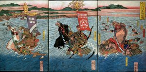 宇治川合戦の図（1831-32年頃 作： Utagawa Kuniyoshi