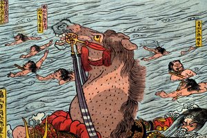 宇治川合戦の図（1831-32年頃 作： Utagawa Kuniyoshi
