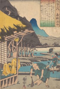 辰巳の詩人の小屋、1845年。 作： Utagawa Kuniyoshi