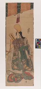 無題：すだれ下の白びょうぶ」 1840年頃（錦絵