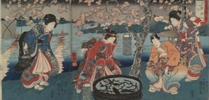 火を見る、環境の 5 つの要素からの火 作： Utagawa Kuniyoshi