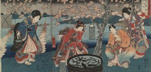見張り火、環境の五つの要素からの火 作： 歌川国芳