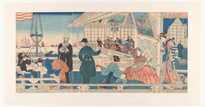 横浜のアメリカ商社 作： Utagawa Sadahide