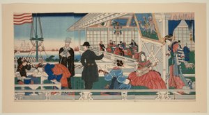 あん アメリカン めｒカンチェ 部位ｌヂンｇ 員 横浜 （横浜 偉人 所管 の 図） 作： Utagawa Sadahide