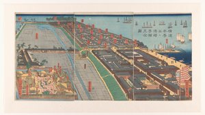 横浜の本町地区と宮崎地区の概要 作： Utagawa Sadahide