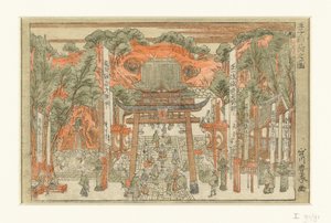 王子の稲荷神社の眺め 王子稲荷の図
