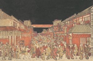 酒井著 吹き矢著 顔見世 芳梅 の 図、 か。 １７８０。 作： Utagawa Toyoharu