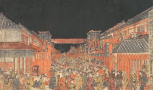 酒井著 吹き矢著 顔見世 芳梅 の 図、 か。 １７８０。 作： Utagawa Toyoharu