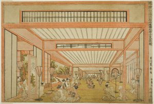 日本の応接室の眺め-現代のネズミの日の催し物c.1771-76 作： Utagawa Toyoharu