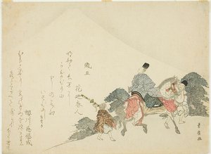 馬上で富士山を眺める 作： Utagawa Toyohiro