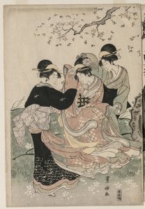 風に舞う桜 作： 歌川豊国