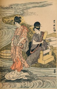 洗濯リネン、c1800 作： Utagawa Toyokuni