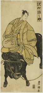 牛に乗る沢村源之助 菅原道真役 作： Utagawa Toyokuni I